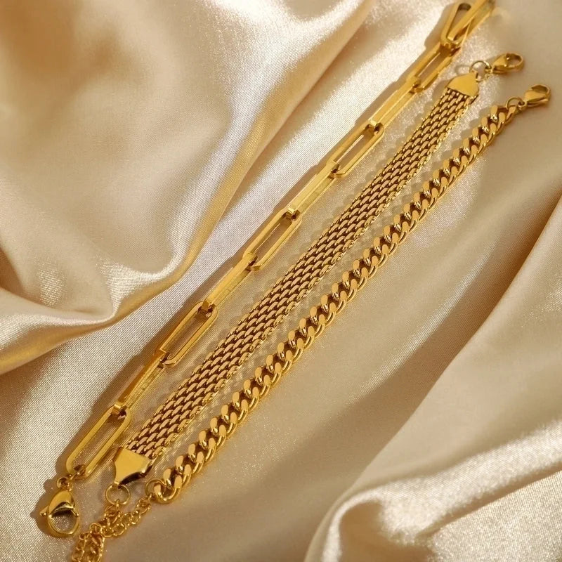 Minimalist Geometric Titanium Steel Cable Chain Bracelets In Bulk