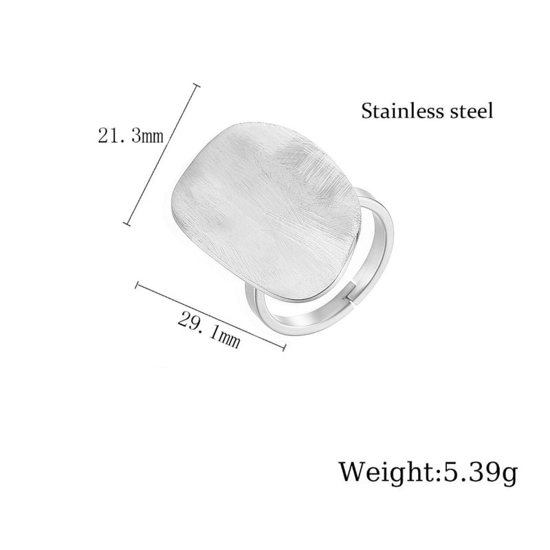 304 Stainless Steel 18K Gold Plated Retro Plating Geometric Rings