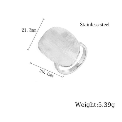 304 Stainless Steel 18K Gold Plated Retro Plating Geometric Rings