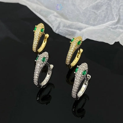 1 Pair Basic Snake Plating Copper Earrings Ear Studs