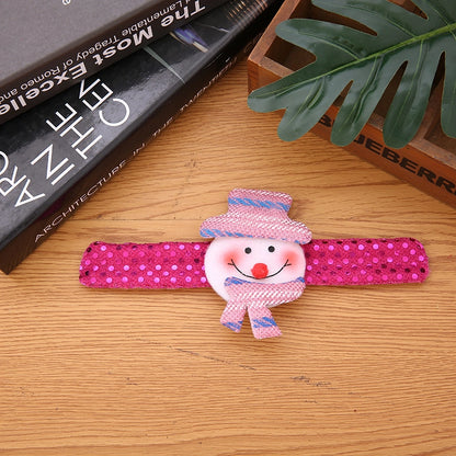 Luminous Style Christmas Small Gifts For Children Christmas Creative Gift With Lights Old Man Snowman Slap Bracelet Pop Bracelet