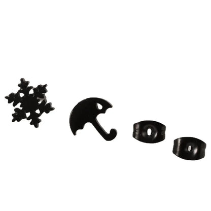 1 Pair Casual Minimalist Butterfly Umbrella Snowflake Asymmetrical Plating Hollow Out 304 Stainless Steel 18K Gold Plated Ear Studs
