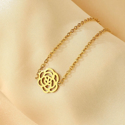 Minimalist Classic Style Snowflake 304 Stainless Steel Zircon Stainless Steel Bracelets In Bulk