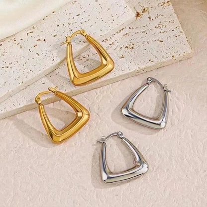 1 Pair Elegant Lady Geometric Plating Stainless Steel 18k Gold Plated Earrings