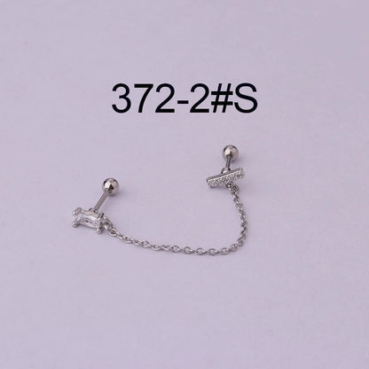 Ear Cartilage Rings & Studs Fashion Flower Copper Plating Artificial Gemstones