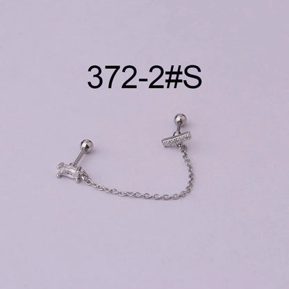 Ear Cartilage Rings & Studs Fashion Flower Copper Plating Artificial Gemstones