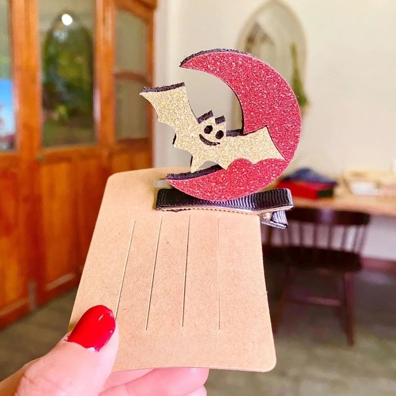 Halloween Cute Funny Unisex Pumpkin Bat Ghost Hair Clip