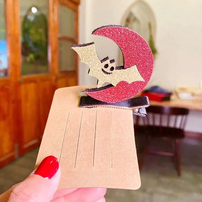 Halloween Cute Funny Unisex Pumpkin Bat Ghost Hair Clip