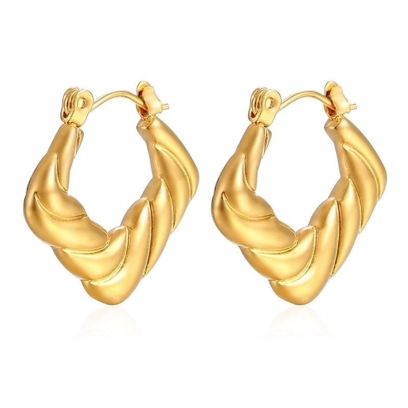 1 Pair Minimalist Classic Style Solid Color Plating 201 Stainless Steel 18K Gold Plated Earrings