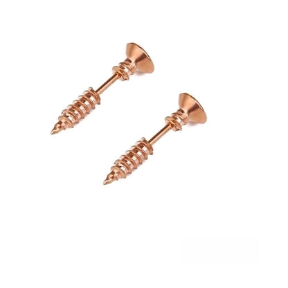 Fashion Punk Style Titanium Steel Screw Stud Earrings