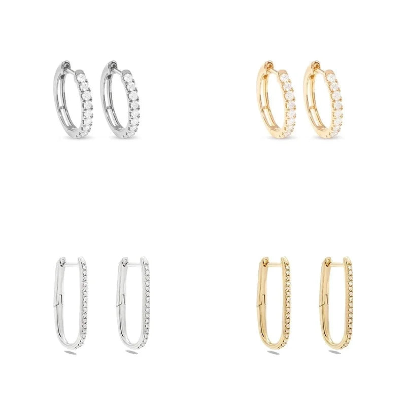 1 Pair Elegant Geometric Solid Color Copper Hoop Earrings