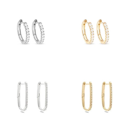 1 Pair Elegant Geometric Solid Color Copper Hoop Earrings