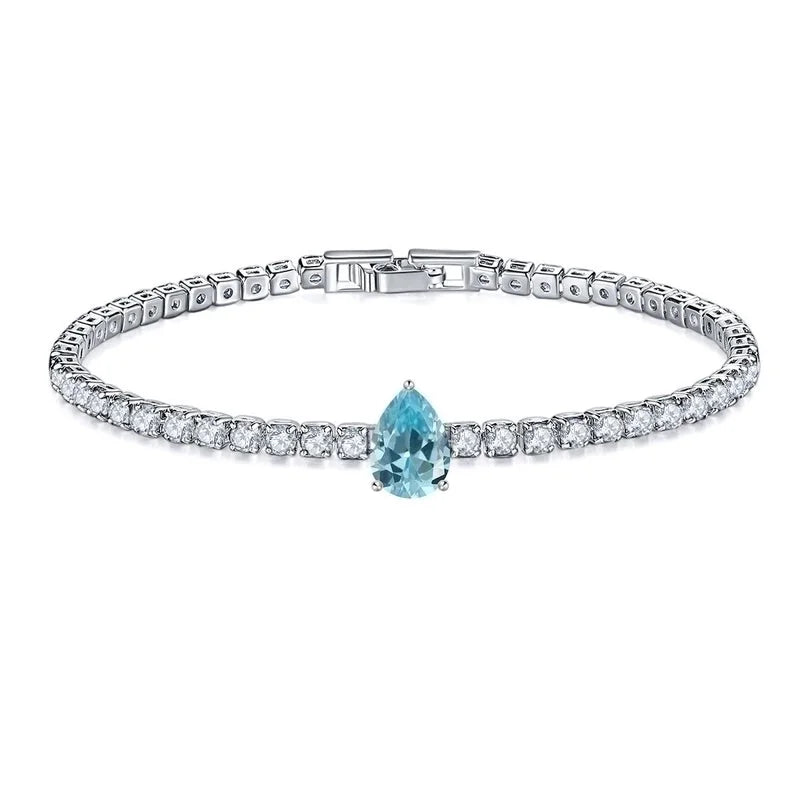 Retro Water Droplets Copper Inlay Zircon Bracelets 1 Piece