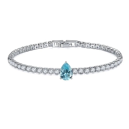 Retro Water Droplets Copper Inlay Zircon Bracelets 1 Piece