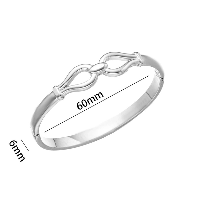 Elegant Letter Heart Shape Flower Titanium Steel Bangle