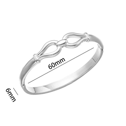 Casual Minimalist Heart Shape Flower Titanium Steel Rhinestones Bangle In Bulk