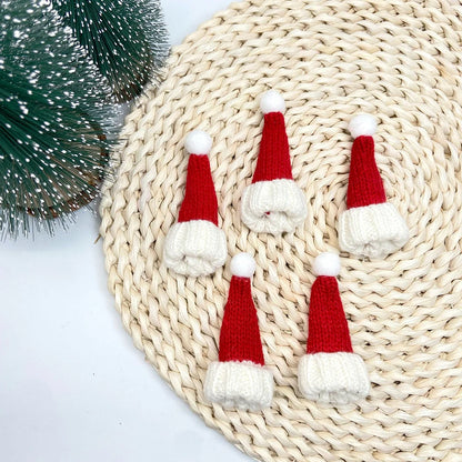 2 Pieces Christmas Hot-selling Decoration Mini Christmas Hat Knitted Hat Trendy Toy Plush Doll Accessories