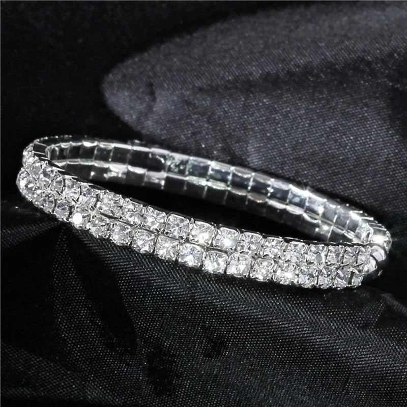 Simple Four-leaf Clover Rhinestone Titanium Steel Bracelet