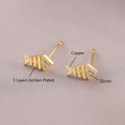 1 Pair IG Style Elegant Minimalist Letter Heart Shape Bicycle Plating Inlay Copper Zircon 18K Gold Plated Ear Studs