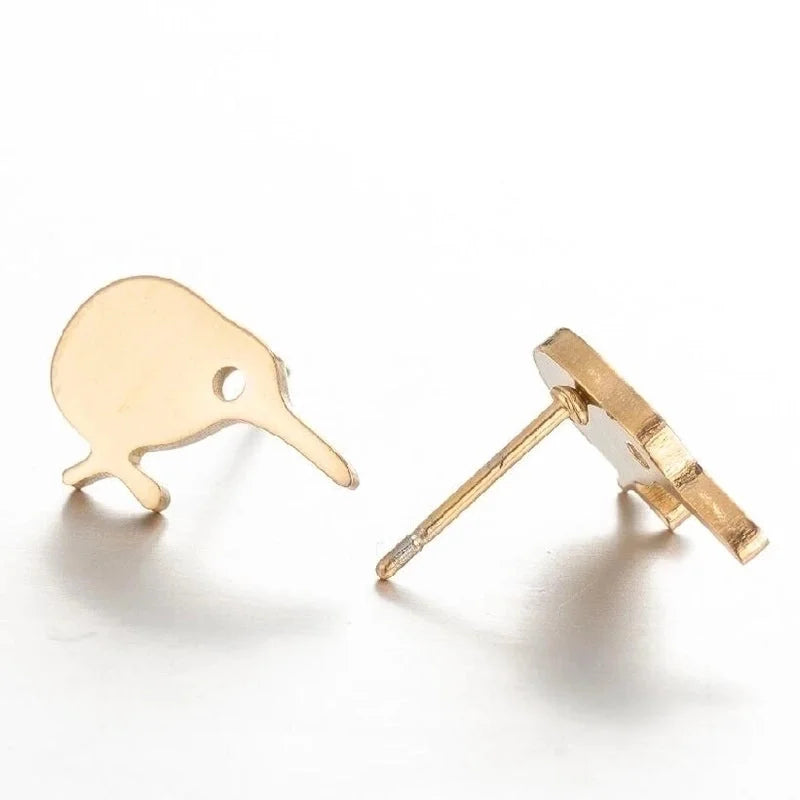 1 Pair Minimalist Animal Plating 304 Stainless Steel 18K Gold Plated Ear Studs