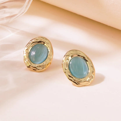 1 Pair Fairy Style Vintage Style Tropical Geometric 304 Stainless Steel Imitation Gold Ear Studs