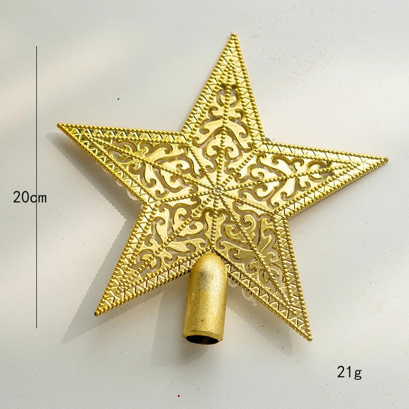 Gold Silver Red Sticky Powder Foam Plating Tree Top Star Five-pointed Star Christmas Tree Top Decoration