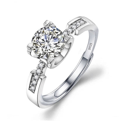 Copper Minimalist Classic Style Inlay Solid Color Zircon Rings