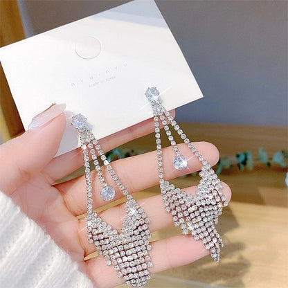 1 Pair Glam Geometric Plating Inlay Alloy Artificial Pearls Rhinestones Drop Earrings