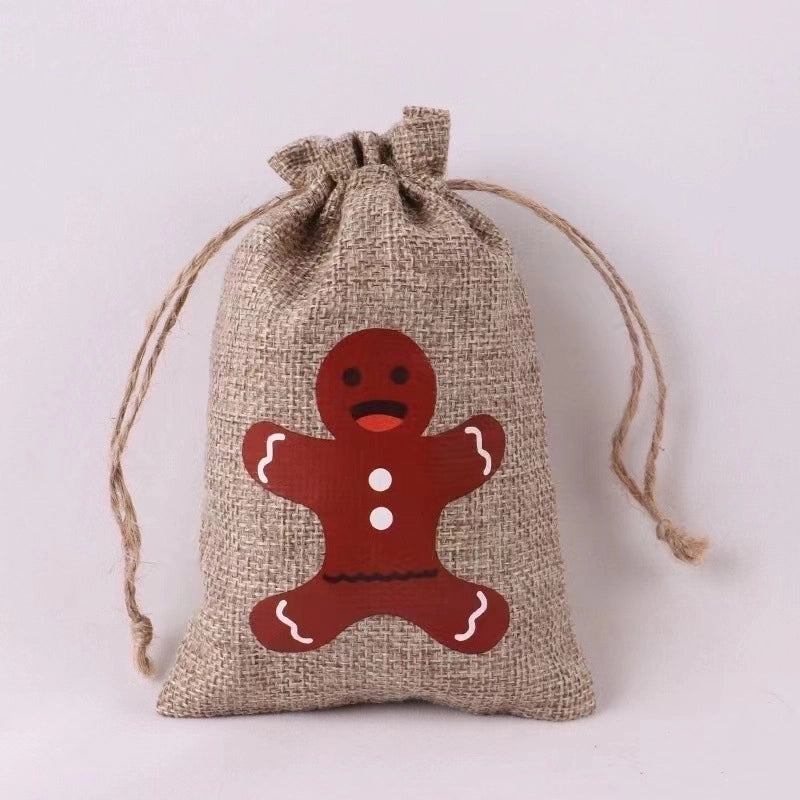 1 Piece Linen Cute Daily Festival Christmas Santa Claus Elk