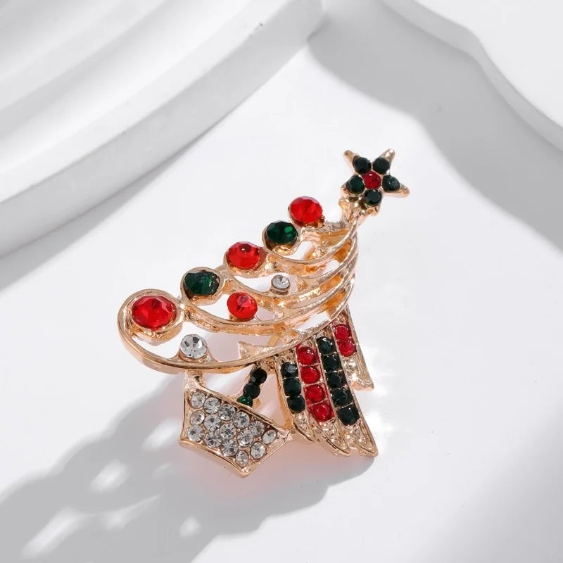 IG Style Cartoon Style Minimalist Tree Snowman Snowflake Alloy Enamel Inlay Rhinestones Unisex Brooches