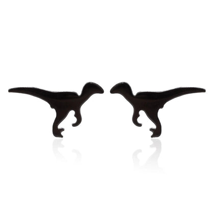 1 Pair Minimalist Dinosaur Plating 304 Stainless Steel 18K Gold Plated Ear Studs