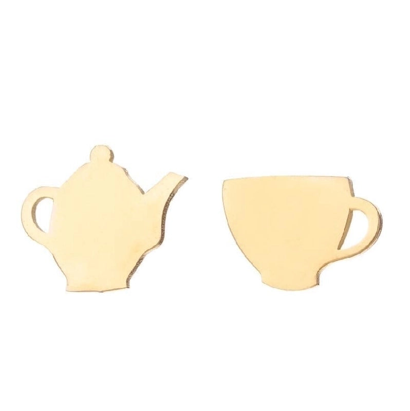 1 Pair Fashion Geometric Plating 304 Stainless Steel 18K Gold Plated Ear Studs