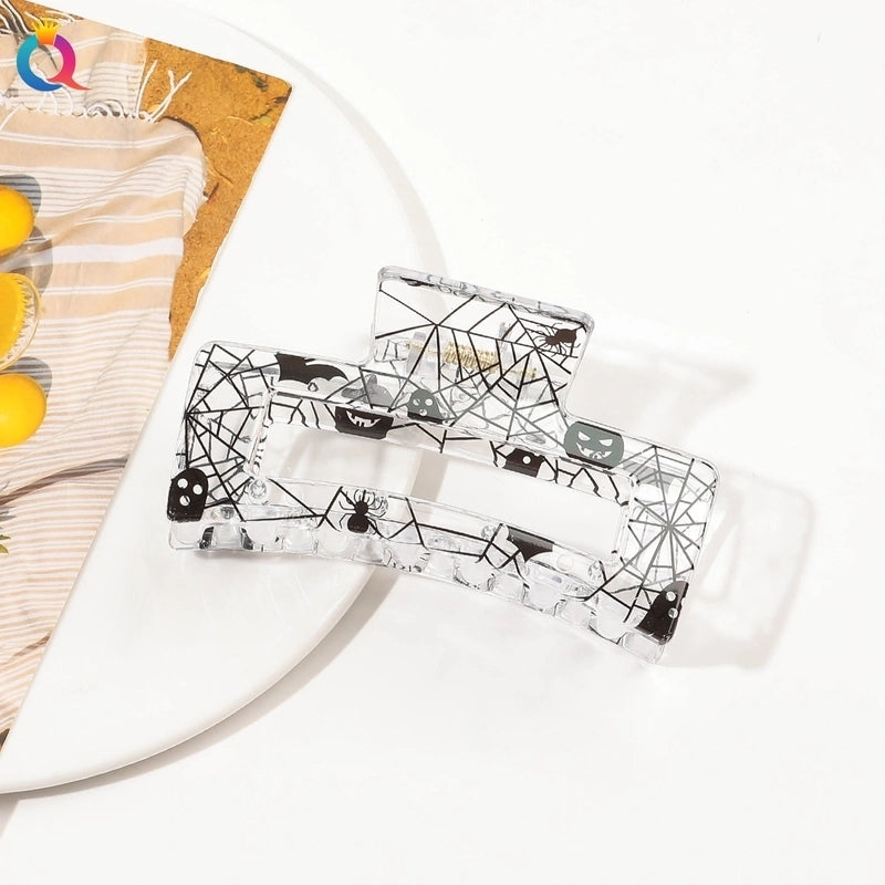 Halloween Minimalist Classic Style Women's Spider Web Skull Plastic Hair Claws