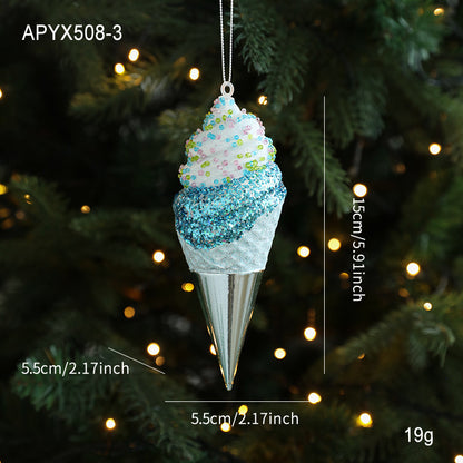 Blue Plastic Hanging Ornaments Sticky Powder Christmas Tree Window Display Decorations Five-pointed Star Snowflake Cartoon Decoration Scene Arrangement