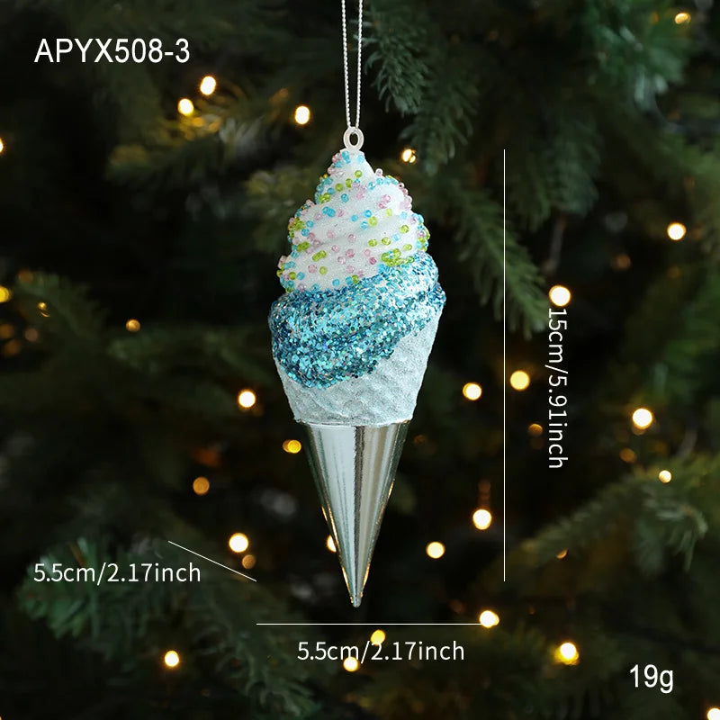 Blue Plastic Hanging Ornaments Sticky Powder Christmas Tree Window Display Decorations Five-pointed Star Snowflake Cartoon Decoration Scene Arrangement