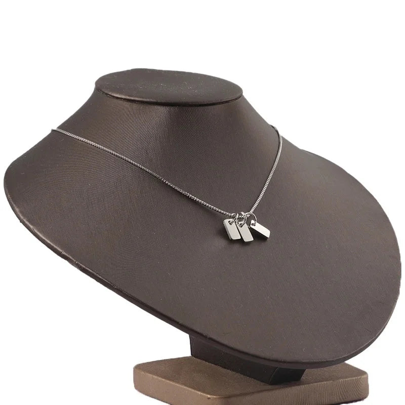 Minimalist Rectangle Titanium Steel Pendant Necklace