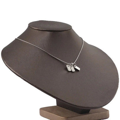 Minimalist Rectangle Titanium Steel Pendant Necklace