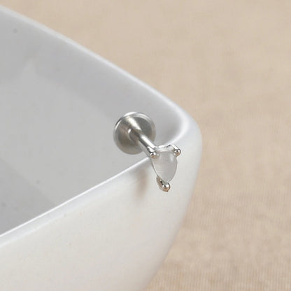 1 Piece Ear Cartilage Rings & Studs IG Style Minimalist Geometric Copper Inlay Gem Zircon Ear Cartilage Rings & Studs