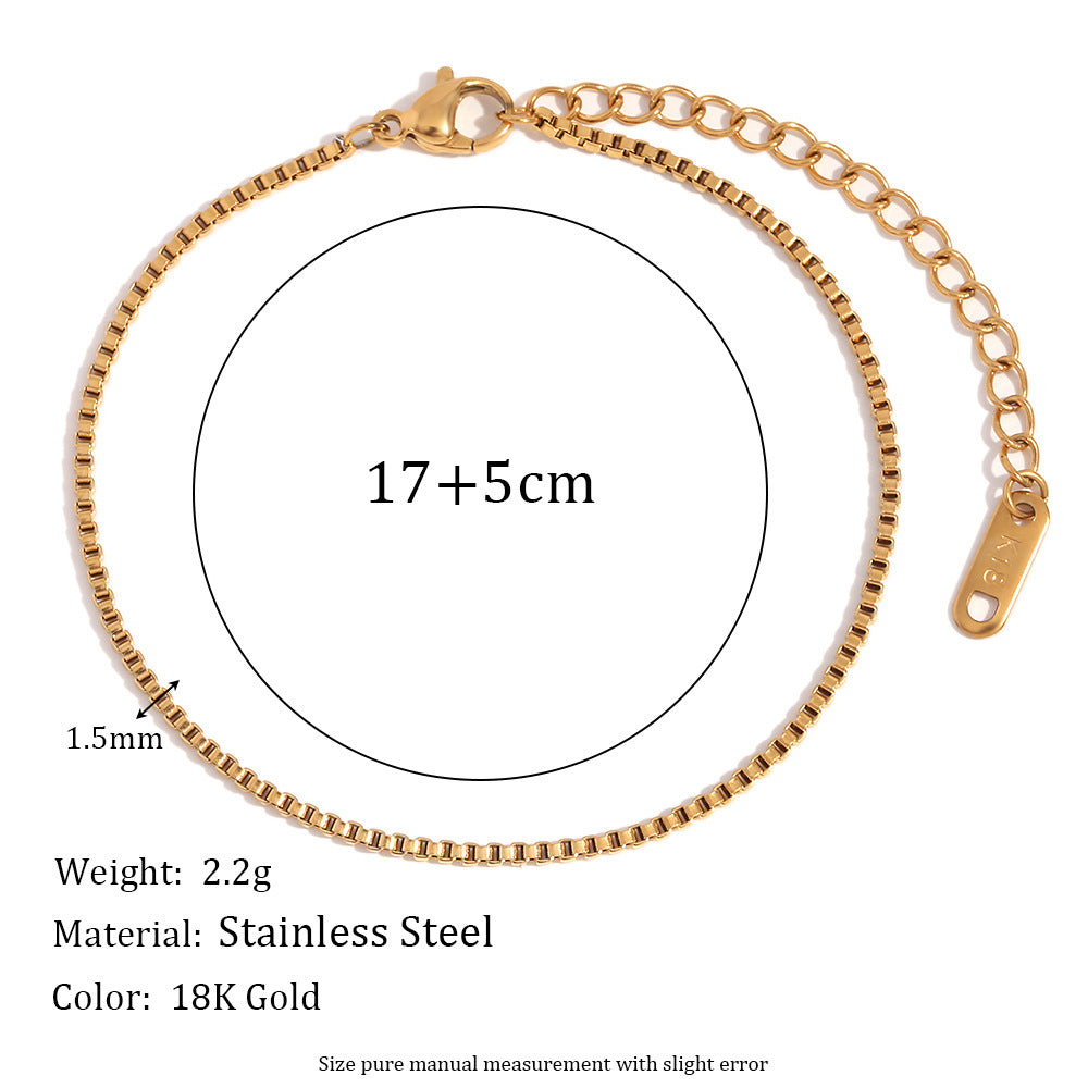 Women Fashion Circle Geometric Stainless Steel 18K Gold Plated Bracelets