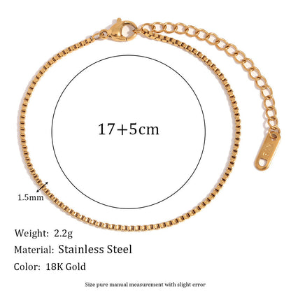 Women Fashion Circle Geometric Stainless Steel 18K Gold Plated Bracelets