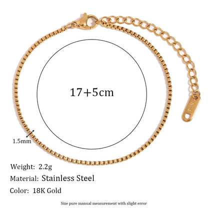 Women Fashion Circle Geometric Stainless Steel 18K Gold Plated Bracelets