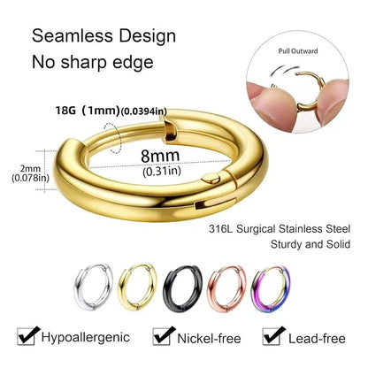 1 Pair Vintage Style Minimalist Round 304 Stainless Steel 18K Gold Plated Stainless Steel Earrings