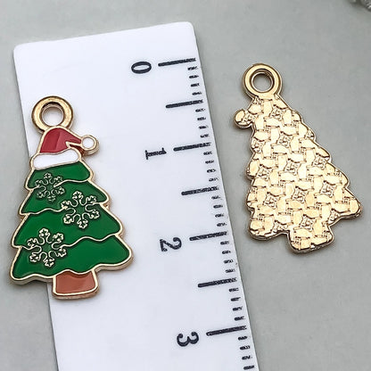 1 Piece 20 PCS/Package 16x23mm 17x22mm Alloy Christmas Tree Santa Claus Gingerbread Pendant Jewelry Accessories