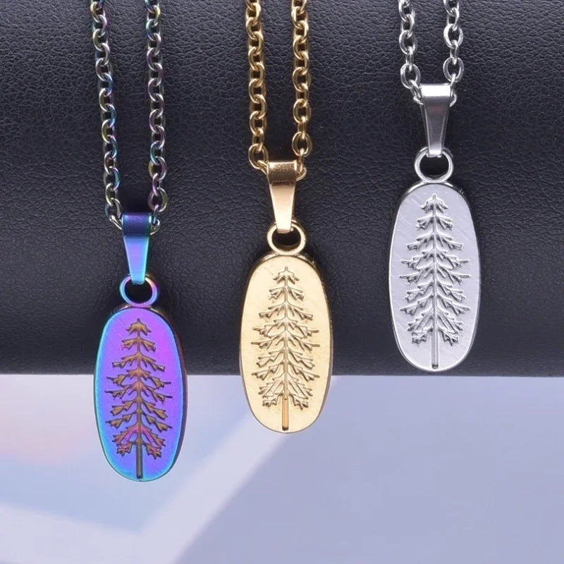 Casual Minimalist Tree 304 Stainless Steel 18K Gold Plated Pendant Necklace Necklace Pendant