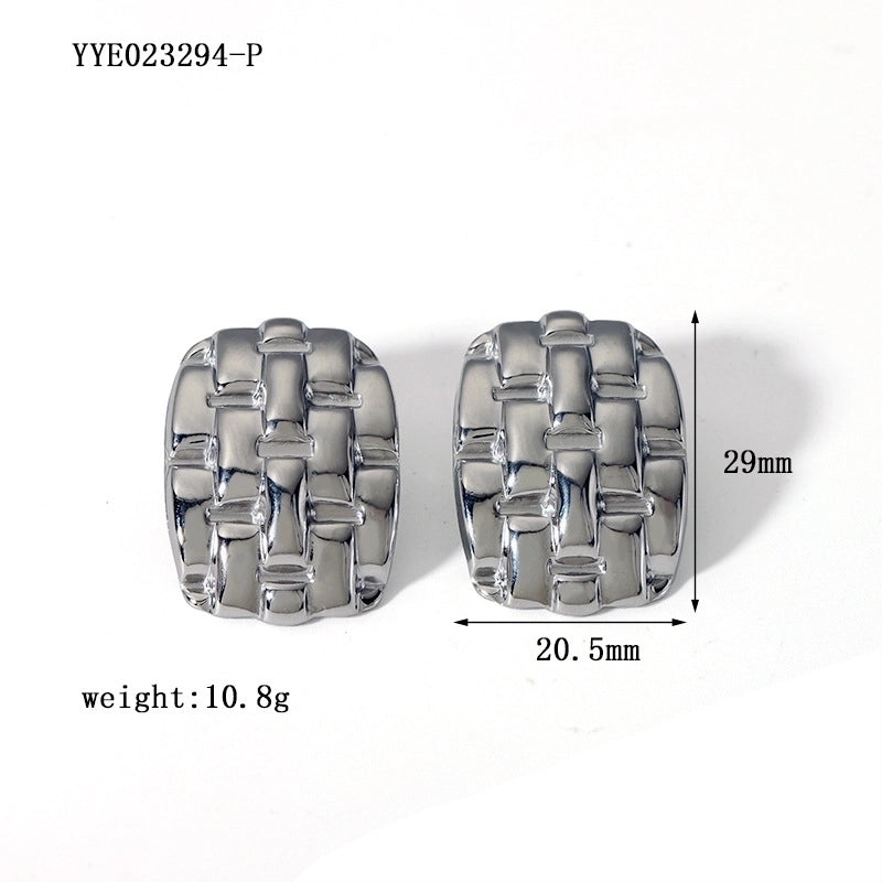 1 Pair Minimalist Irregular Plating Hollow Out Inlay 304 Stainless Steel Pearl 18K Gold Plated Ear Studs