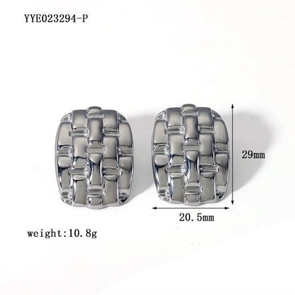 1 Pair Minimalist Irregular Plating Hollow Out Inlay 304 Stainless Steel Pearl 18K Gold Plated Ear Studs