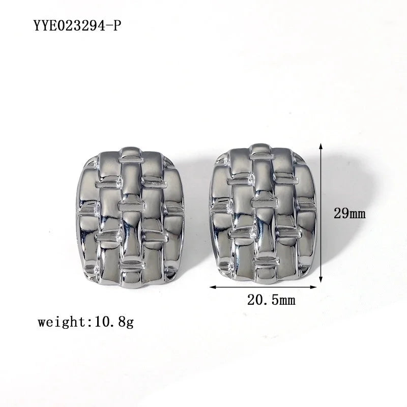 1 Pair Minimalist Irregular Plating Hollow Out Inlay 304 Stainless Steel Pearl 18K Gold Plated Ear Studs