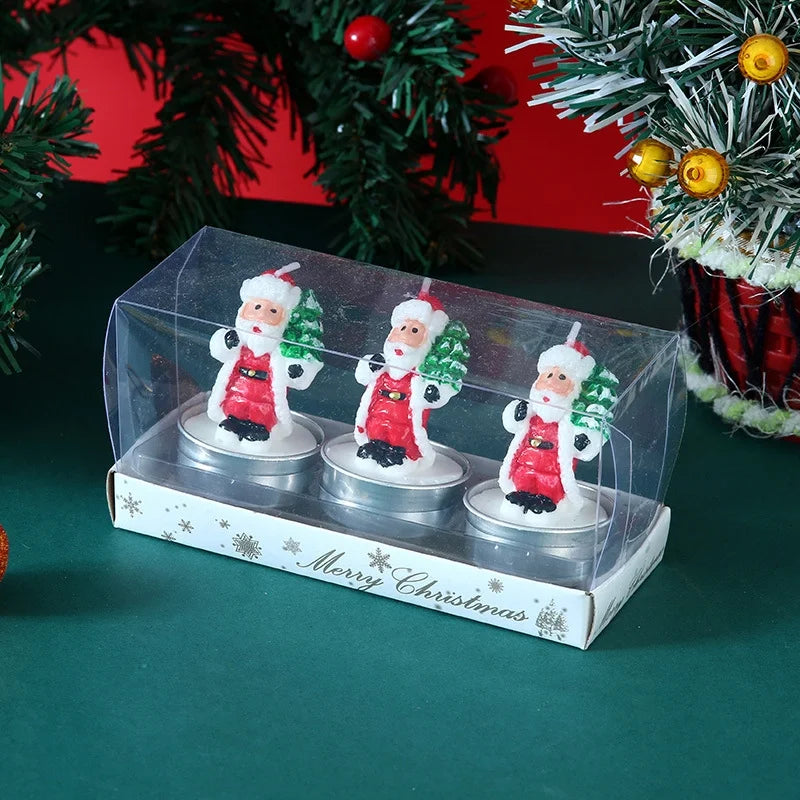 Christmas Christmas Tree Santa Claus Paraffin Christmas Candle 1 Set