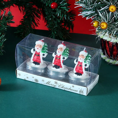 Christmas Christmas Tree Santa Claus Paraffin Christmas Candle 1 Set