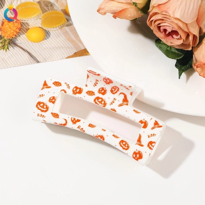 Halloween Minimalist Classic Style Women's Spider Web Skull Plastic Hair Claws